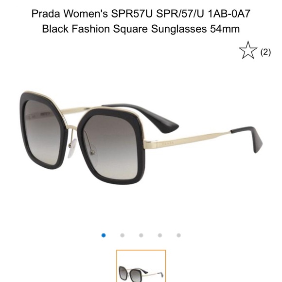 Authentic Prada women SPR57U square sunglasses in black and gold. - Picture 11 of 11